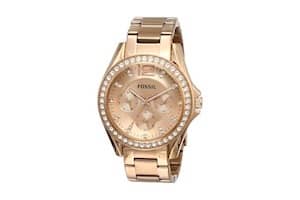 Fossil Riley Analog Rose Gold Dial Women's Watch