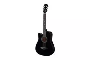 Juarez Acoustic Guitar, 38 Inch Cutaway with Bag, Strings, Pick and Strap, Black